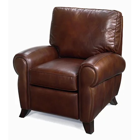 Leather Recliner with Wood Feet